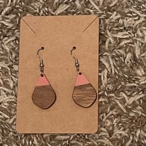 Pink and Brown Cute Earrings